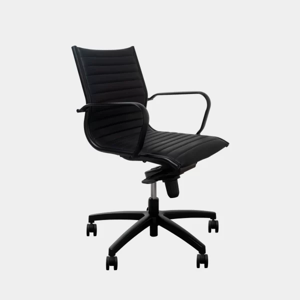 Silla De Oficina Hyder Black Cuerina